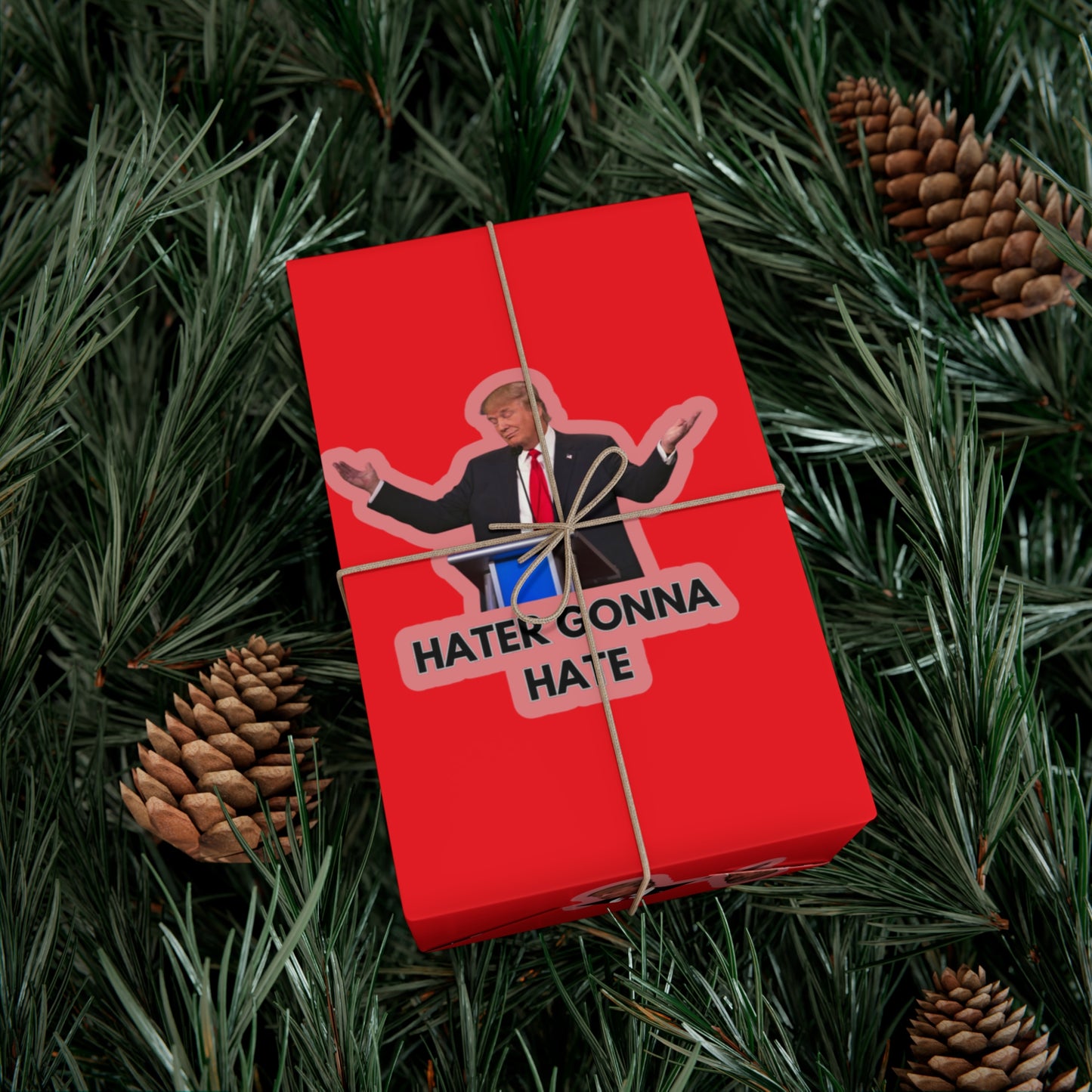 Trump "Haters gonna hate" wrapping paper.