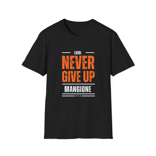 Luigi Mangione "Never give up" t-shirt Dark